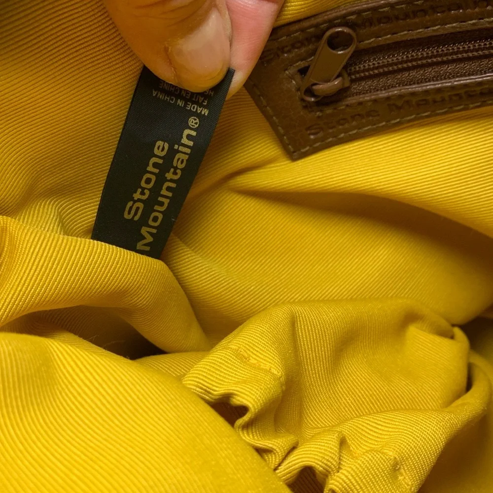 Floral Embroidered Tan and Brown Women's Bag - Picture 3 of 7